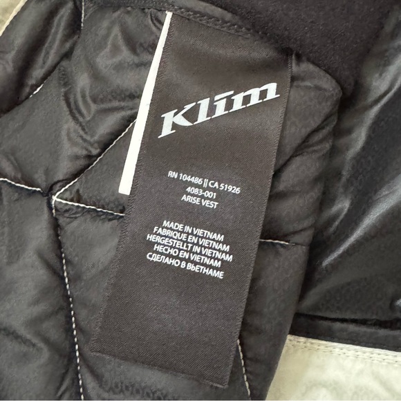 Klim Quilted Black and White Vest with Fitted Silhouette - Picture 9 of 10